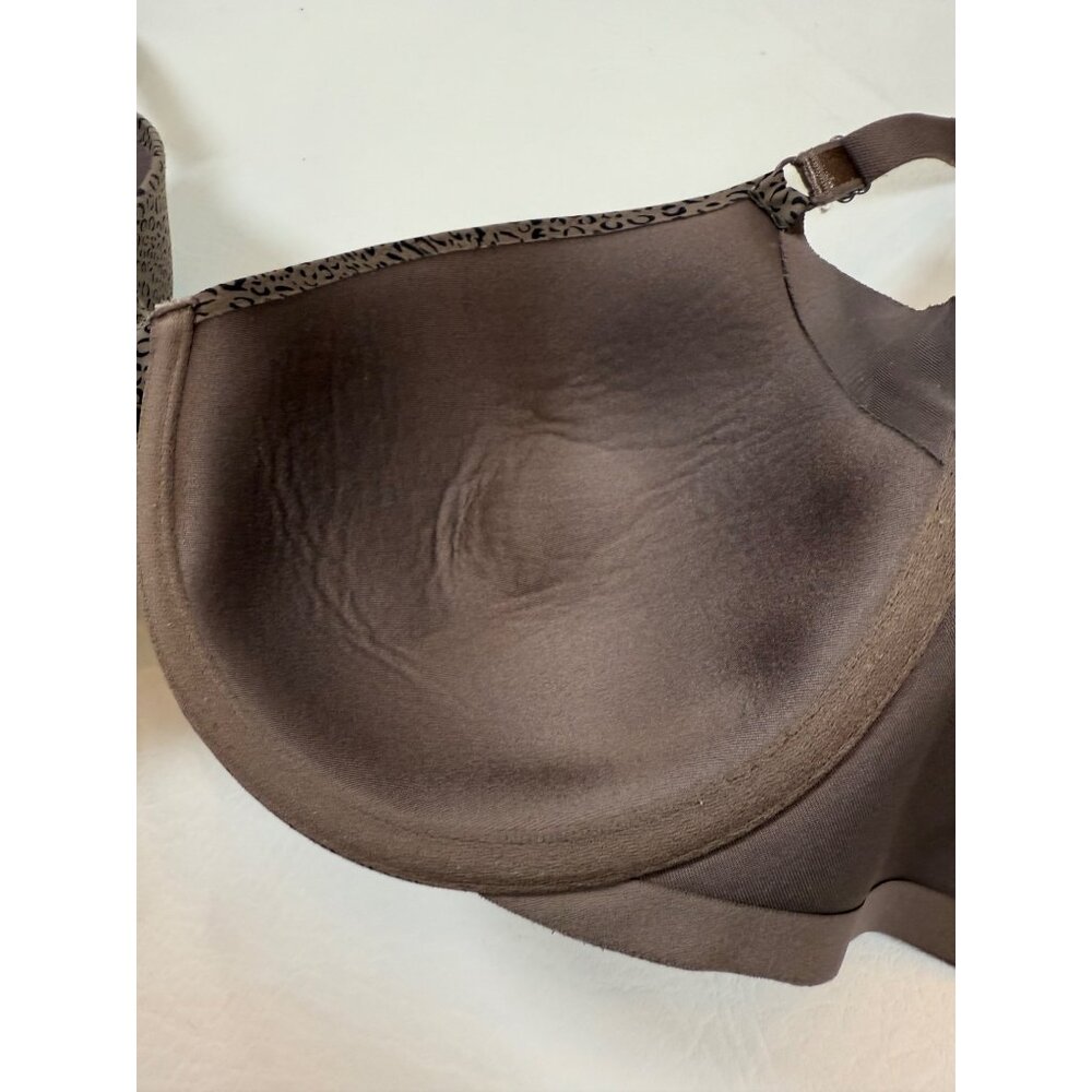 Warners Full Coverage Brown Underwire Bra Size 40C Leopard Print (bin JJ168) - Picture 5 of 7